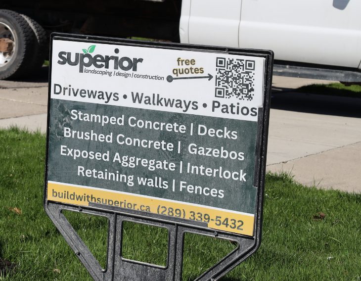 Superior job sign on an active residential site